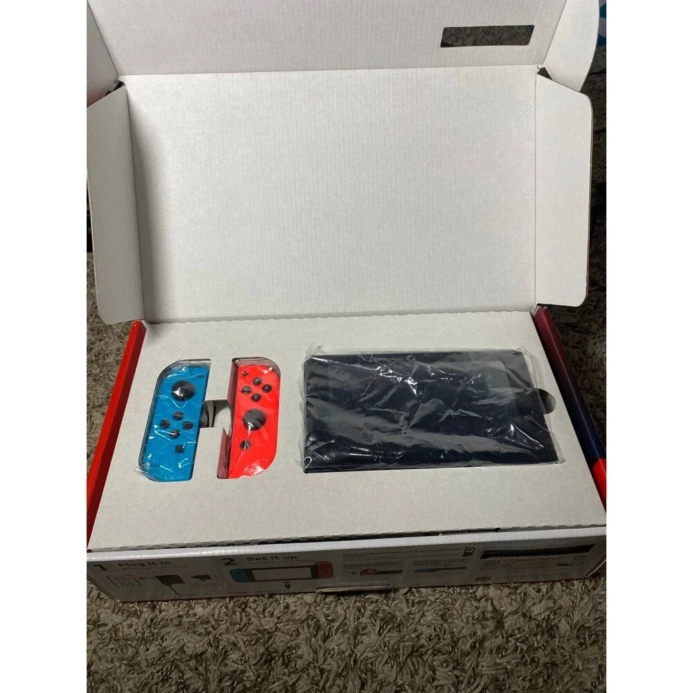Nintendo Switch 1 neon Red Blue 32GB Handheld Console + Dock Complete In Box